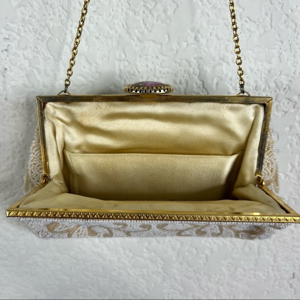 French VTG Beaded Victorian Filigree Clutch Bag - Picture 7 of 10